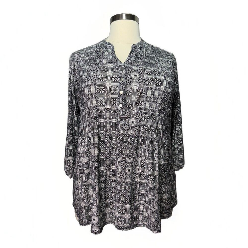 CB Established 1962 Tunic Top Women’s Size 1X Black & White